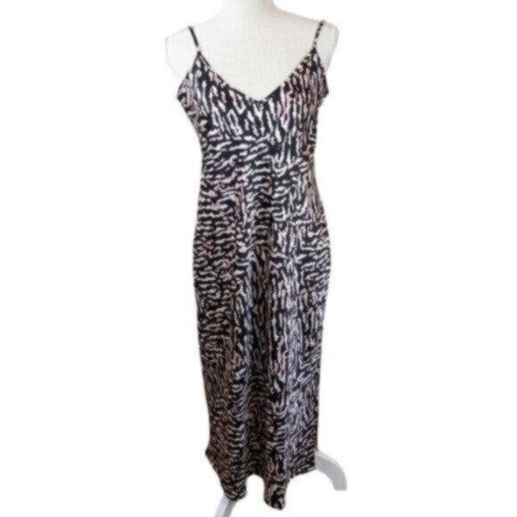 Calvin Klein Spaghetti Strappy Slit Satin Midi Dress Size Medium Women - Picture 1 of 11